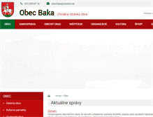 Tablet Screenshot of obecbaka.sk